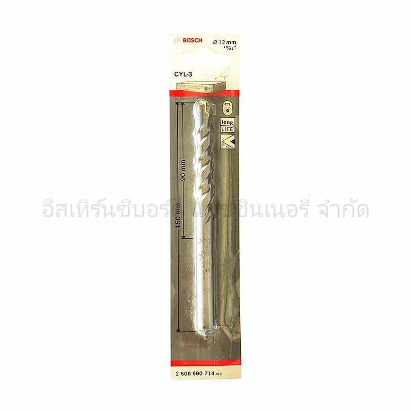 ดอกสว่านเจาะปูน BOSCH 12X150MM (CYL-3)